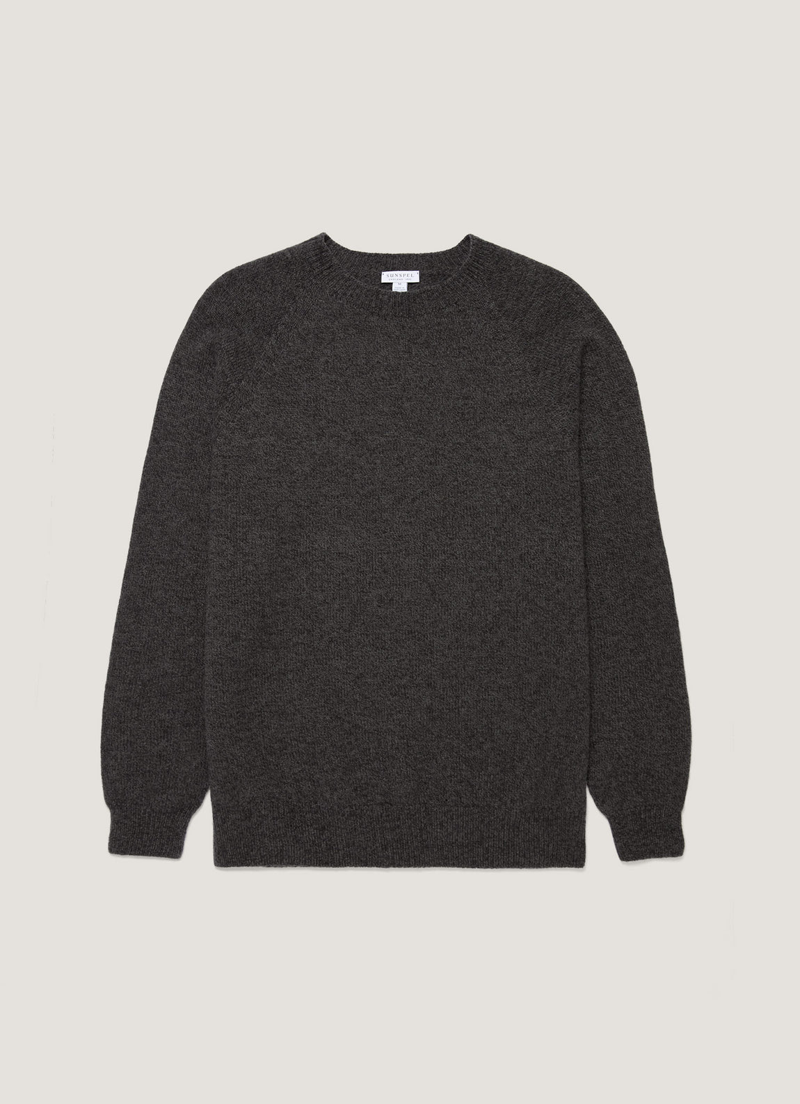 Men's Lambswool Crew Neck Jumper in Dark Green Twist
