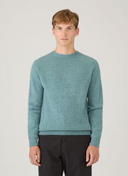 Men's Lambswool Crew Neck Jumper in Steel Green