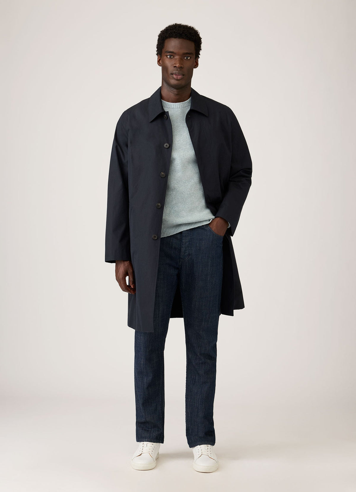 Men's Lambswool Crew Neck Jumper in Haar