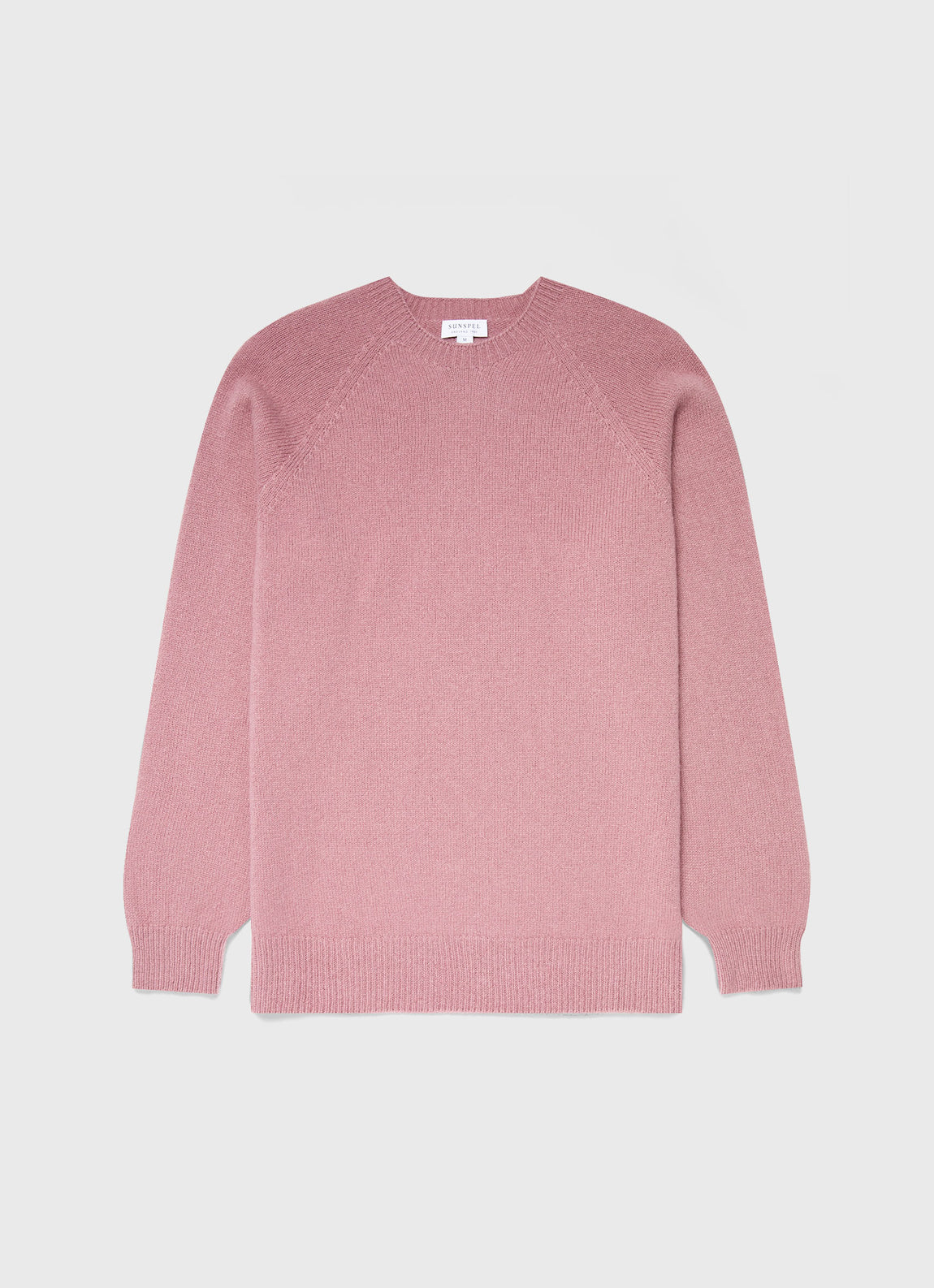 Men's Lambswool Crew Neck Jumper in Vintage Pink