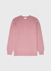 Men's Lambswool Crew Neck Jumper in Vintage Pink
