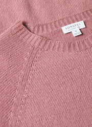 Men's Lambswool Crew Neck Jumper in Vintage Pink