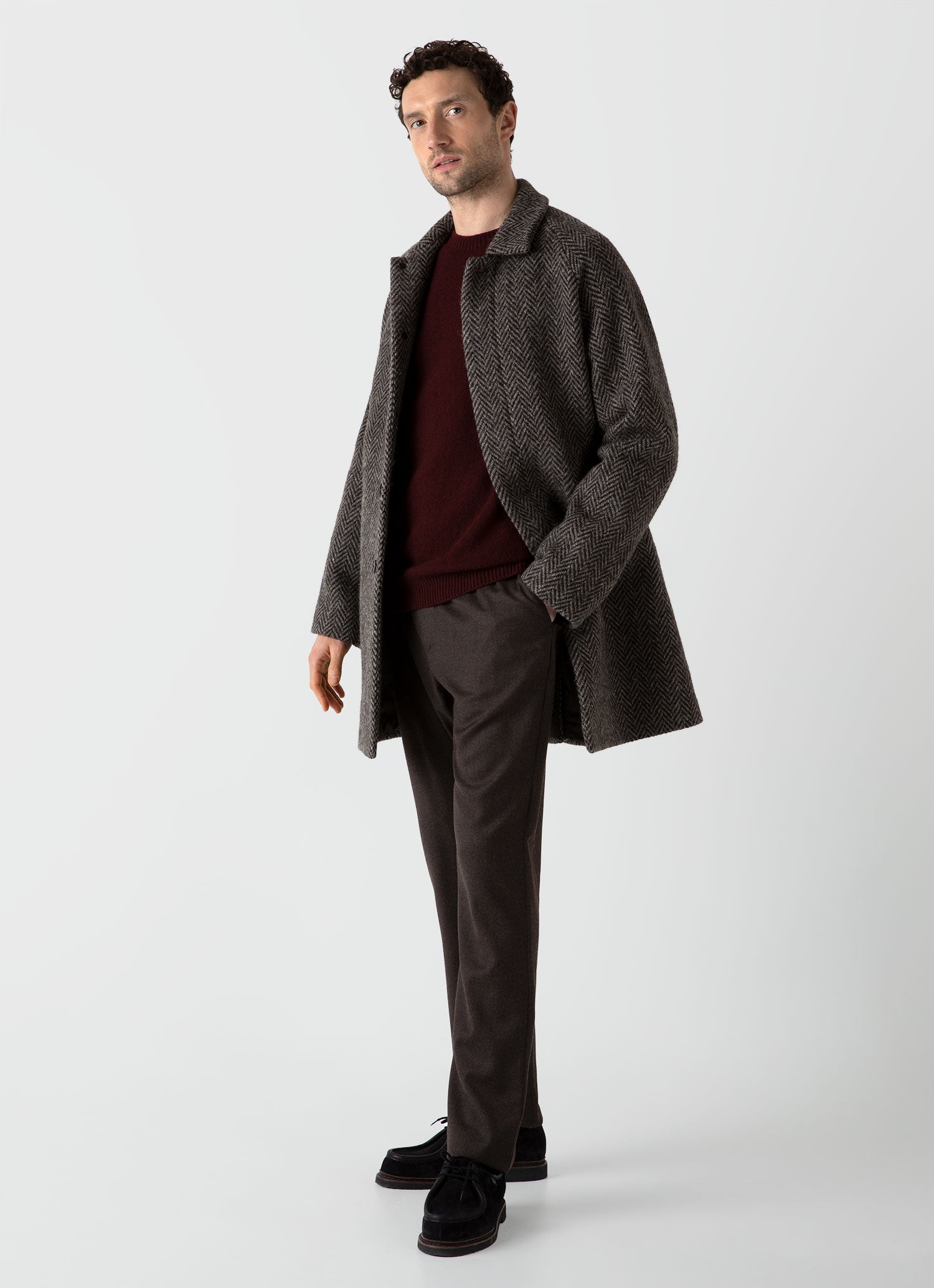 Men's Lambswool Crew Neck Jumper in Maroon