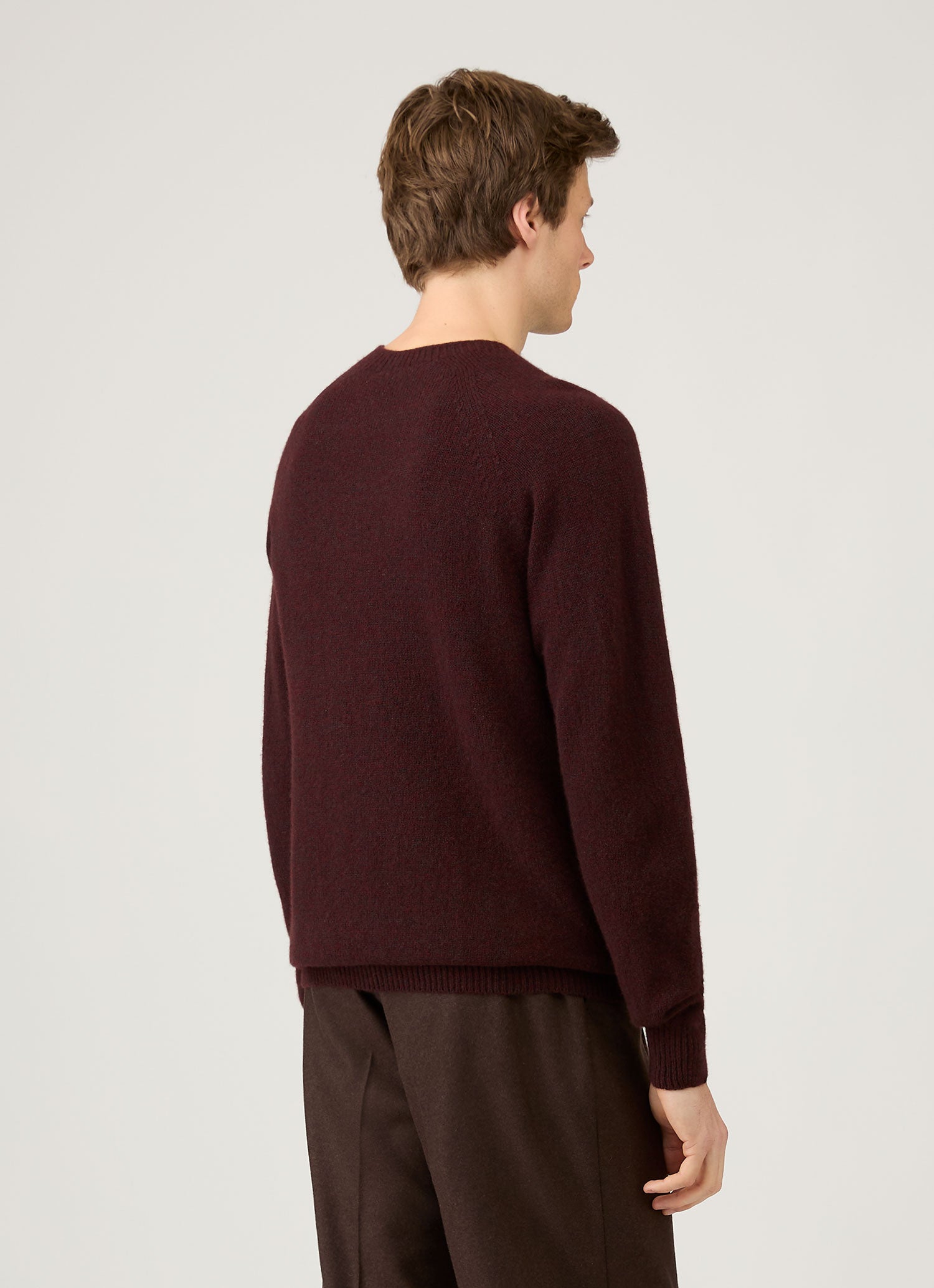 Men's Lambswool Crew Neck Jumper in Bakelite Twist