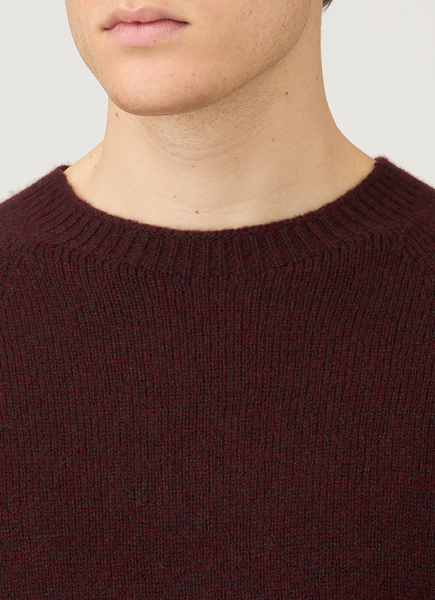 Men's Lambswool Crew Neck Jumper in Bakelite Twist