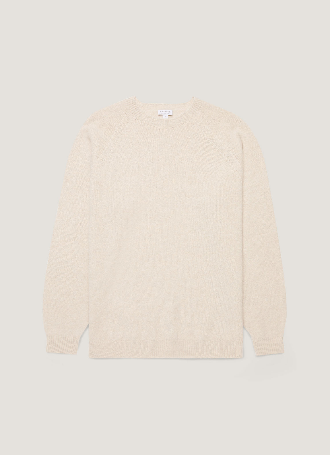 Men's Lambswool Crew Neck Jumper in Oatmeal Melange