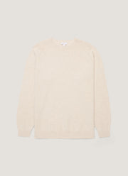 Men's Lambswool Crew Neck Jumper in Oatmeal Melange