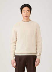 Men's Lambswool Crew Neck Jumper in Oatmeal Melange