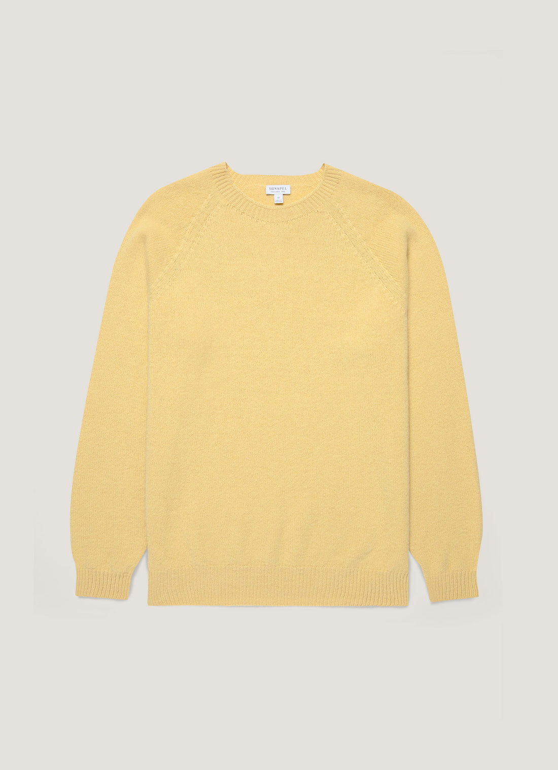 Men's Lambswool Crew Neck Jumper in Dusty Yellow