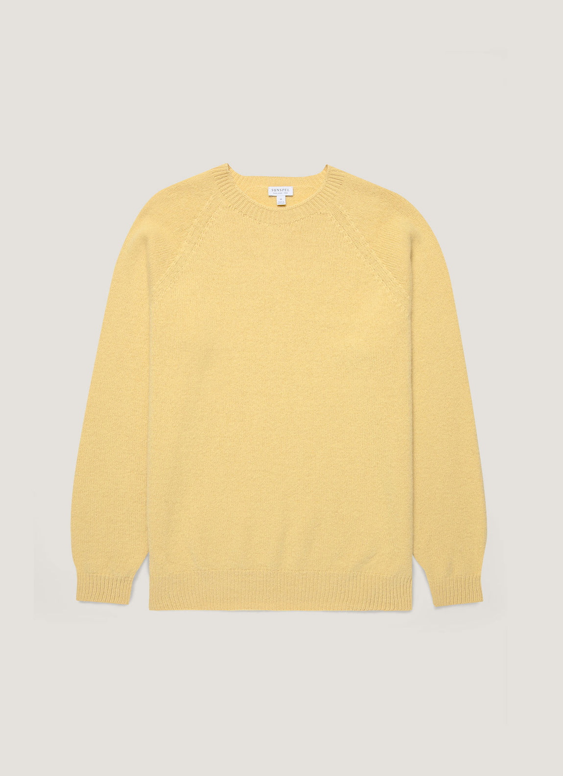 Men's Lambswool Crew Neck Jumper in Dusty Yellow