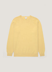 Men's Lambswool Crew Neck Jumper in Dusty Yellow