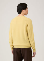 Men's Lambswool Crew Neck Jumper in Dusty Yellow