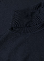 Men's Extra-Fine Merino Roll Neck in Navy
