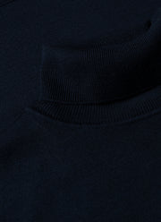 Men's Extra-Fine Merino Roll Neck in Light Navy