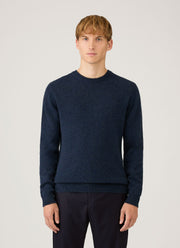 Men's Cashmere Crew Neck Jumper in Navy Melange