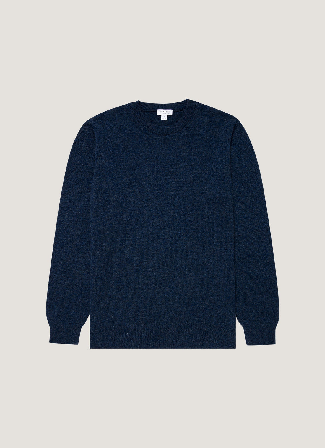 Men's Cashmere Crew Neck Jumper in Navy Melange