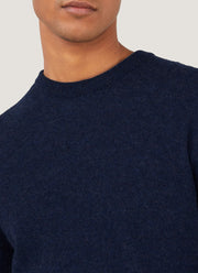 Men's Cashmere Crew Neck Jumper in Navy Melange