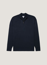 Men's Extra-Fine Merino Zip Neck in Navy