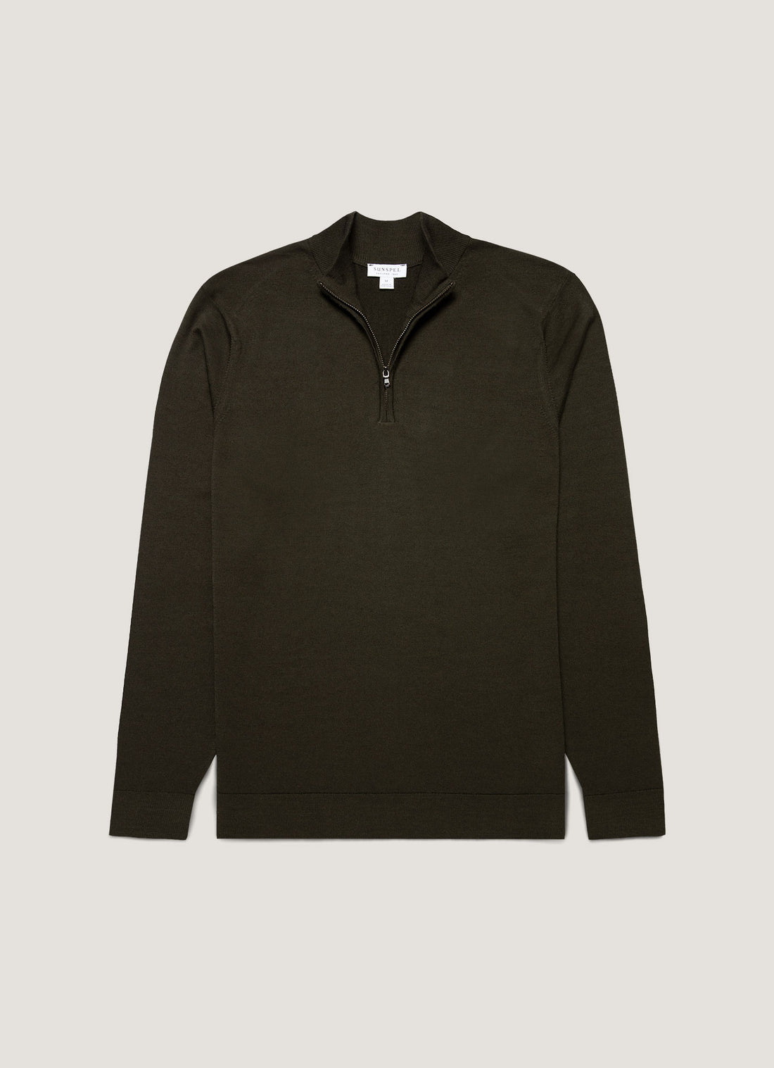 Men's Extra-Fine Merino Zip Neck in Dark Green