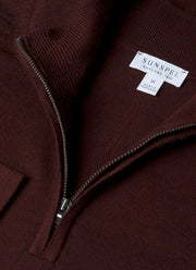 Men's Extra-Fine Merino Zip Neck in Bakelite