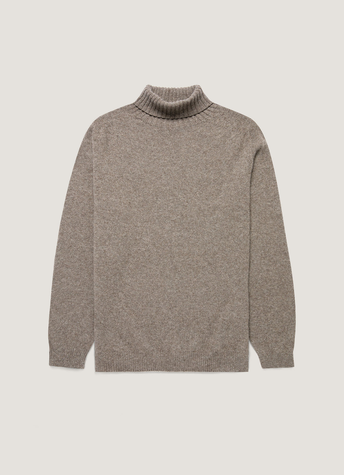 Men's Lambswool Roll Neck in Bark