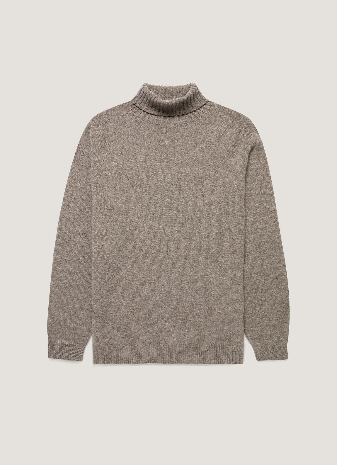 Men's Lambswool Roll Neck in Bark