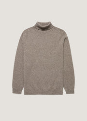 Men's Lambswool Roll Neck in Bark