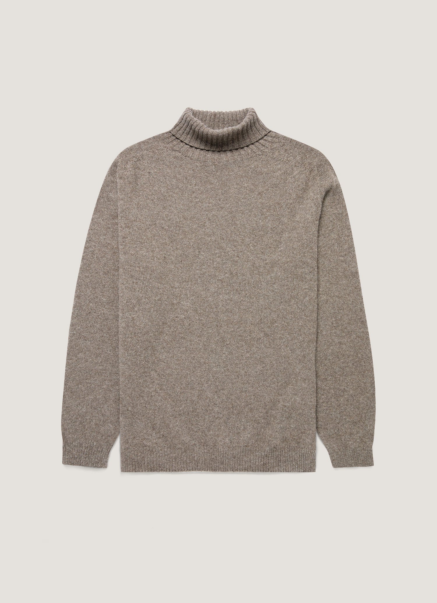 Men's Lambswool Roll Neck in Bark