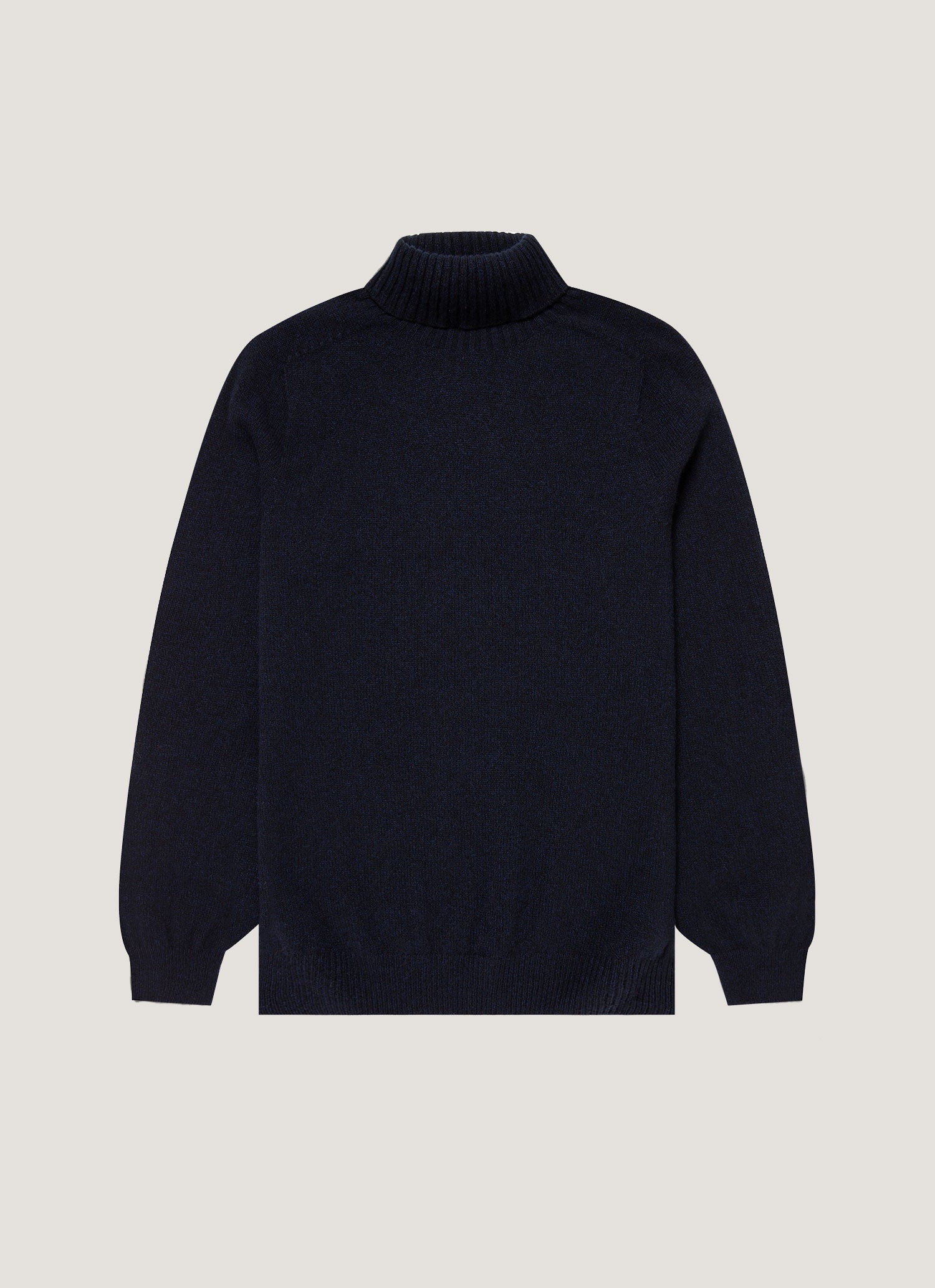 Men's Lambswool Roll Neck in Dark Navy Mouline | Sunspel