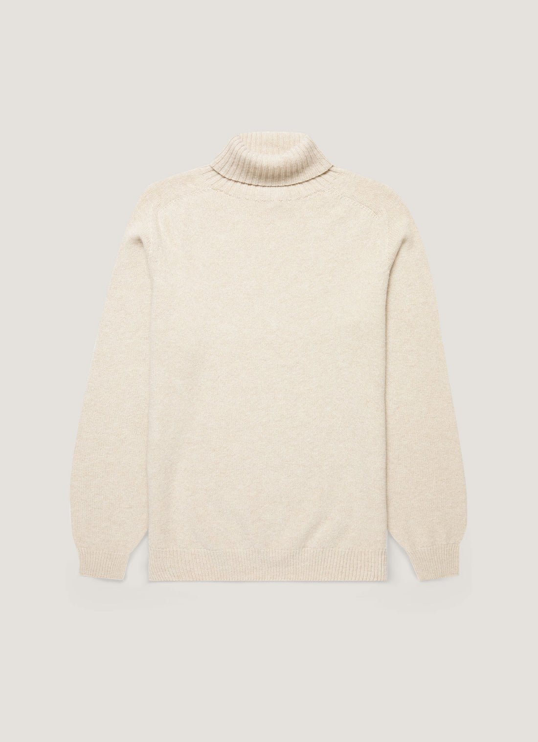 Men's Lambswool Roll Neck in Oatmeal Melange