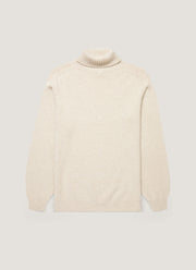 Men's Lambswool Roll Neck in Oatmeal Melange