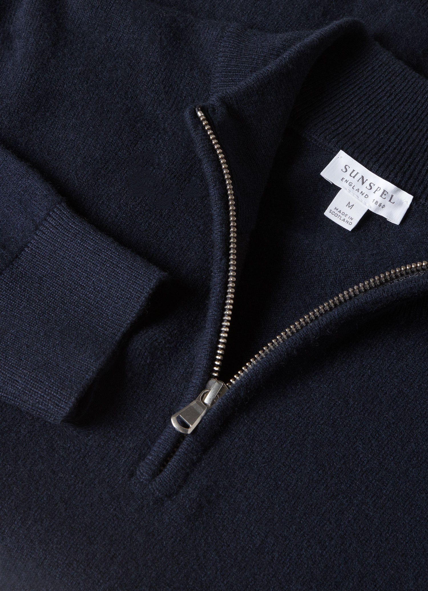 Men's Cashmere Zip Neck Jumper in Navy