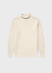 Men's Merino Fisherman Jumper in Ecru