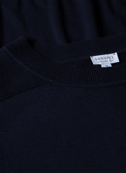 Men's Sea Island Cashmere Crew Neck Jumper in Navy
