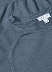 Men's Sea Island Cashmere Crew Neck Jumper in Slate Blue