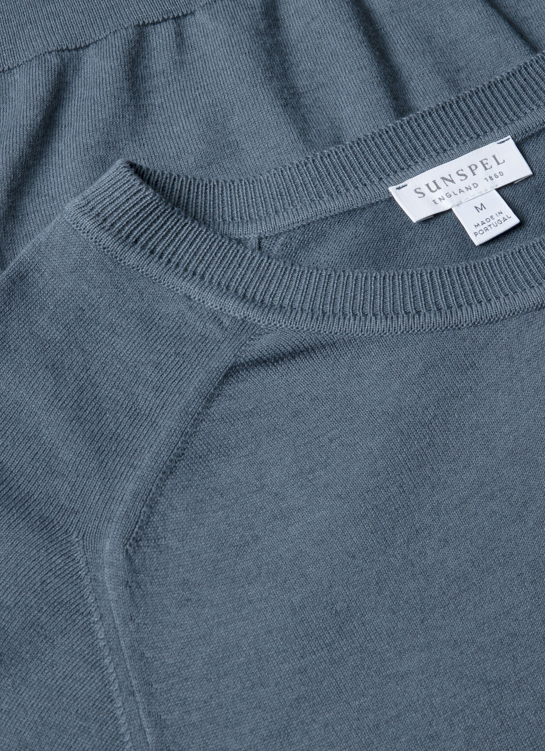 Men's Sea Island Cashmere Crew Neck Jumper in Slate Blue