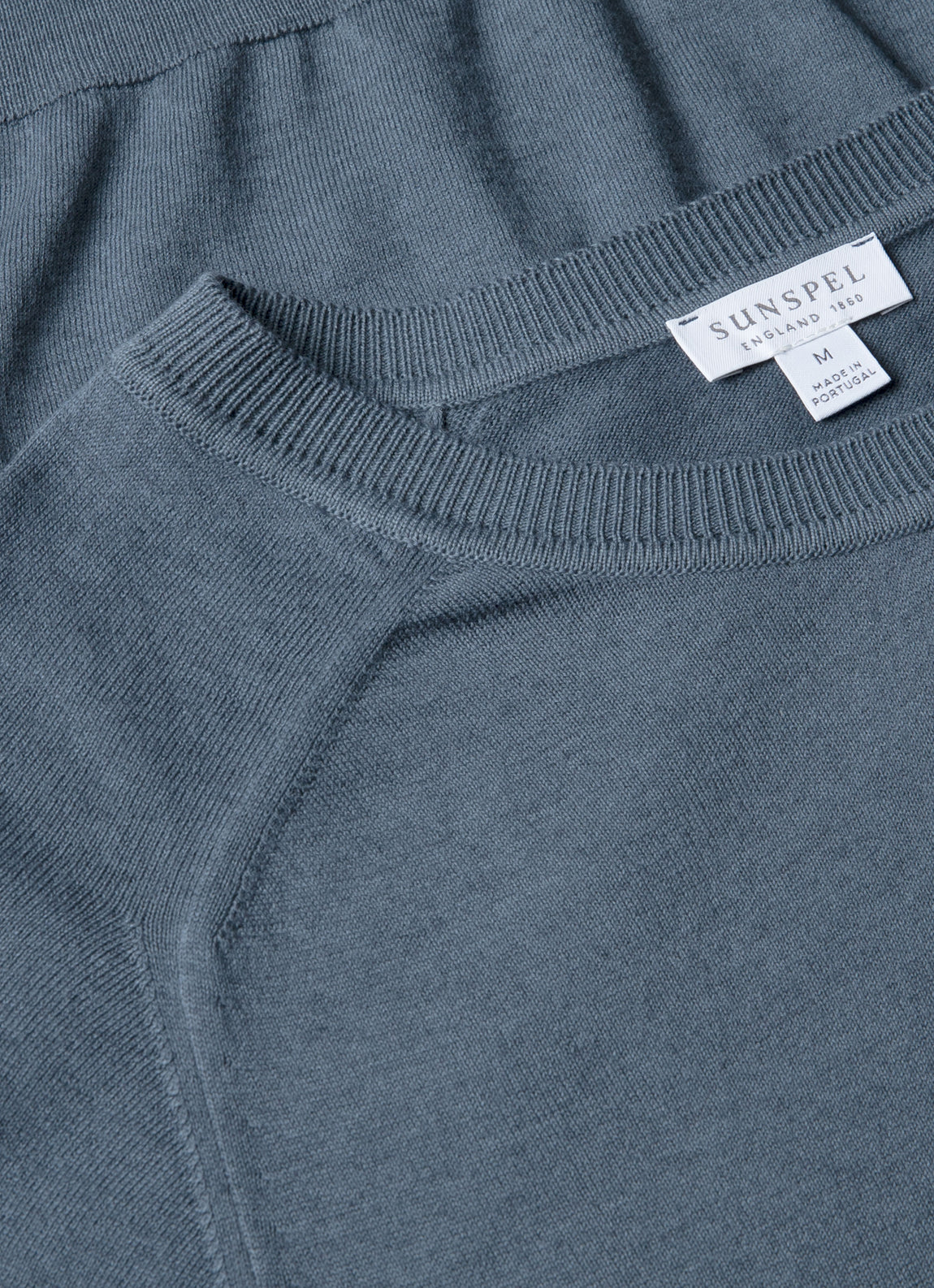 Men's Sea Island Cashmere Crew Neck Jumper in Slate Blue