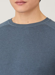 Men's Sea Island Cashmere Crew Neck Jumper in Slate Blue