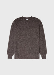 Men's Lambswool Textured Jumper in Coffee Twist