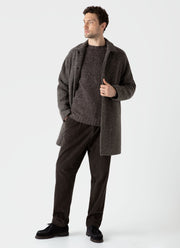 Men's Lambswool Textured Jumper in Coffee Twist