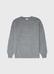 Men's Lambswool Textured Jumper in Mid Grey Twist