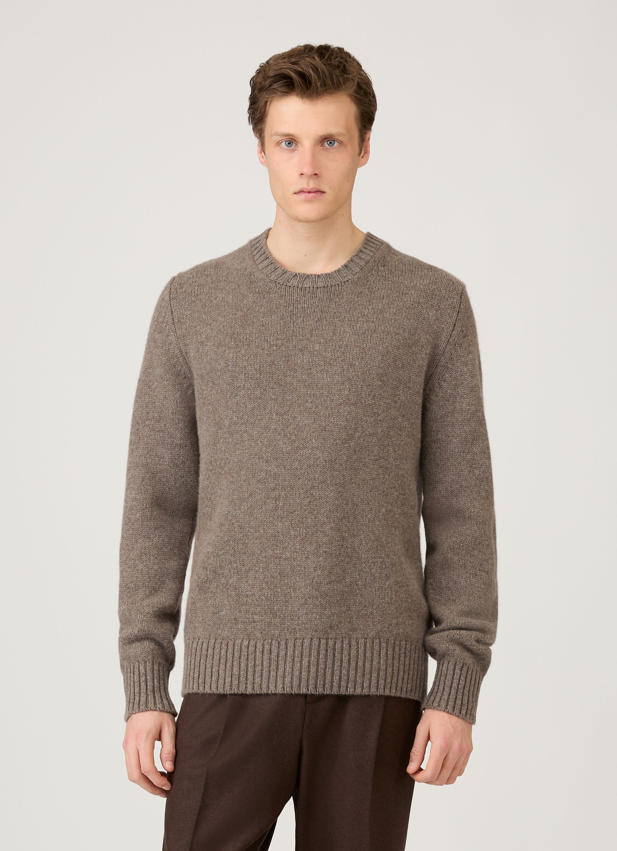 Men's Roxburgh Cashmere Jumper in Bark