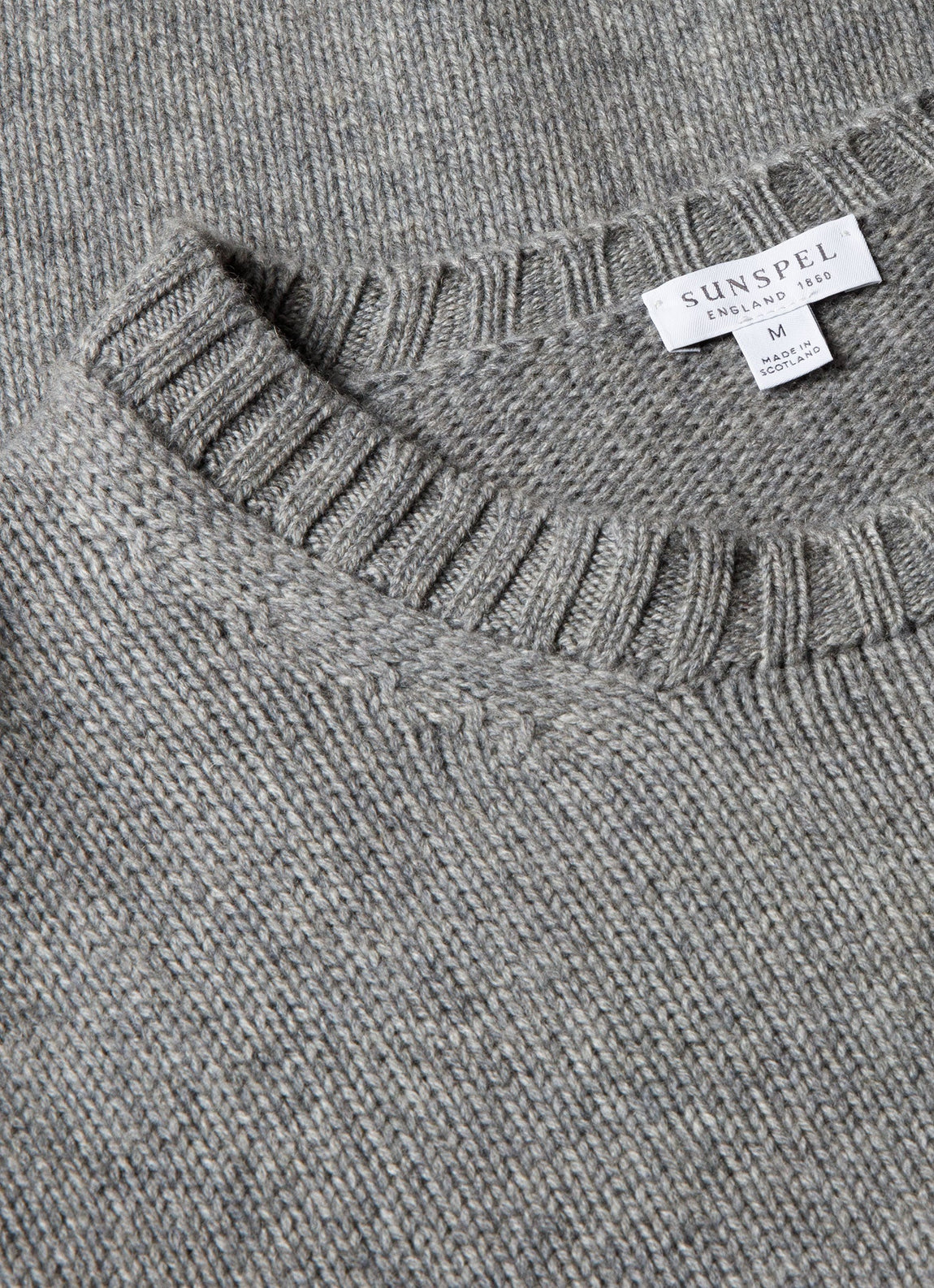 Men's Roxburgh Cashmere Jumper in Mid Grey Melange