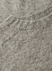 Men's Shetland Crew Neck Jumper in Mid Grey Melange