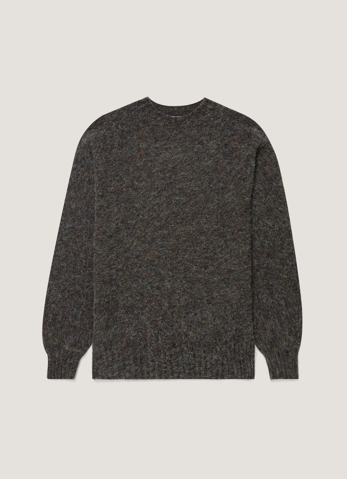 Men's Shetland Crew Neck Jumper in Charcoal
