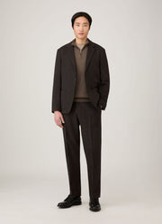 Men's Sea Island Cashmere Half Zip in Bark