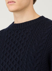 Men's Cable Knit Jumper in Navy