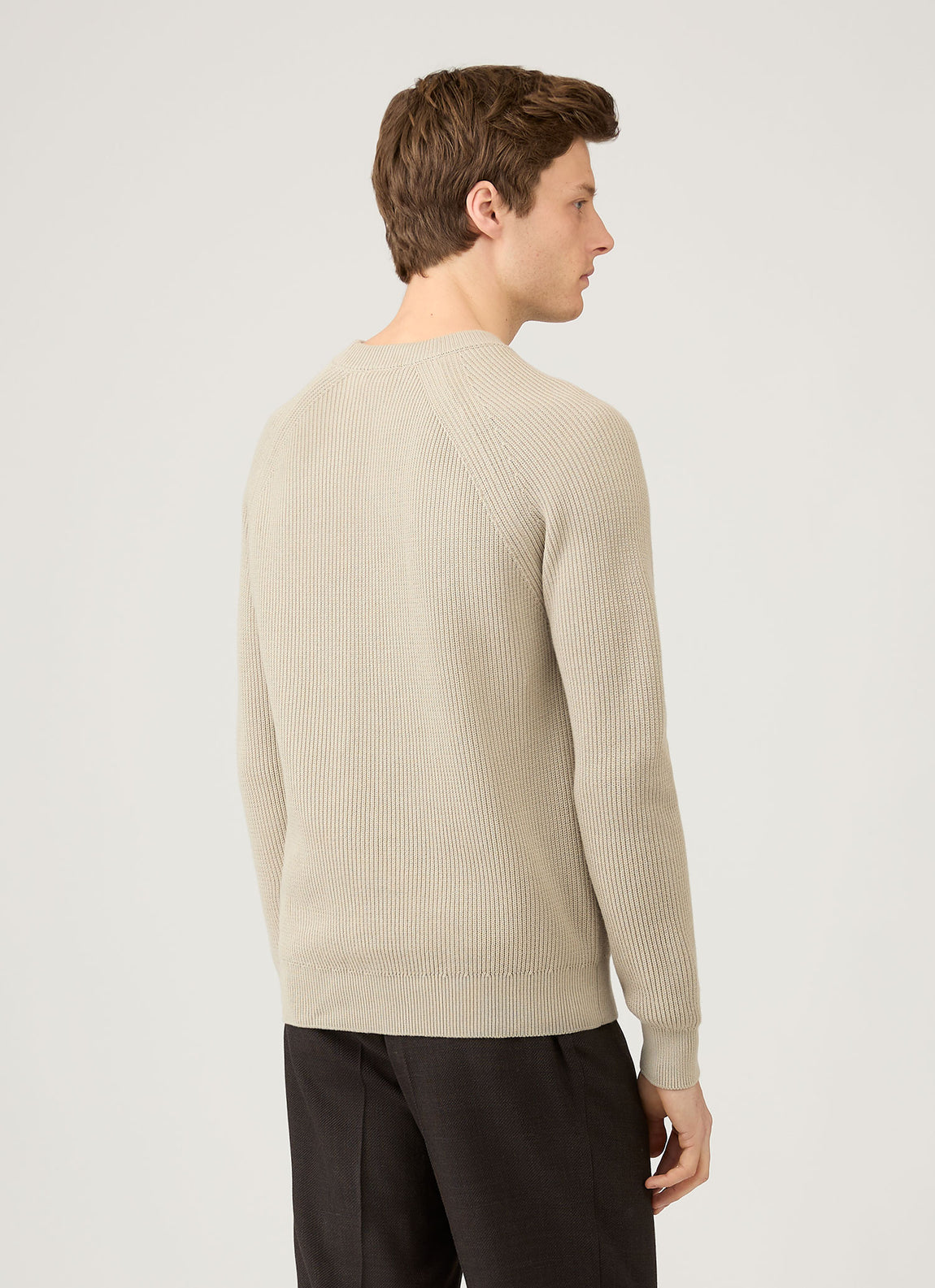 Men's Ribbed Jumper in Mink