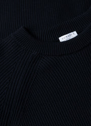 Men's Ribbed Jumper in Navy