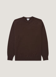 Men's Cashmere Crew Neck Jumper in Truffle